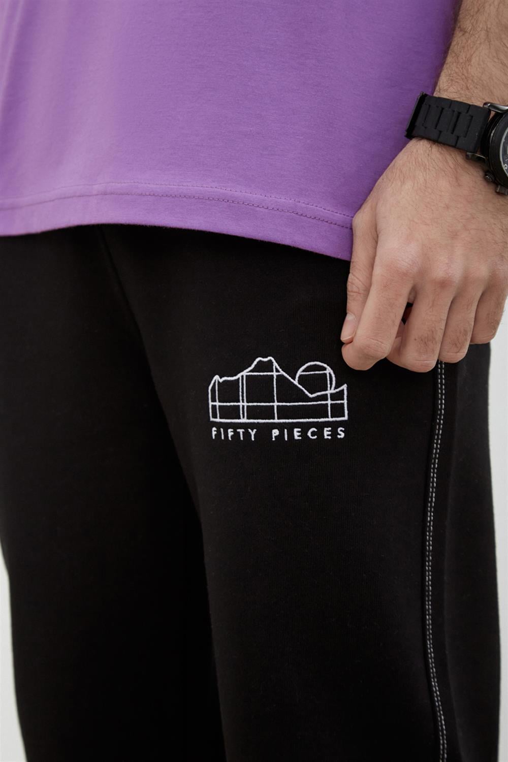 ERKEK KONTRAST DİKİŞLİ LOOSE FIT JOGGER