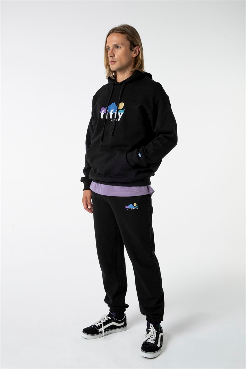 Erkek Düşük Omuzlu Hoodie