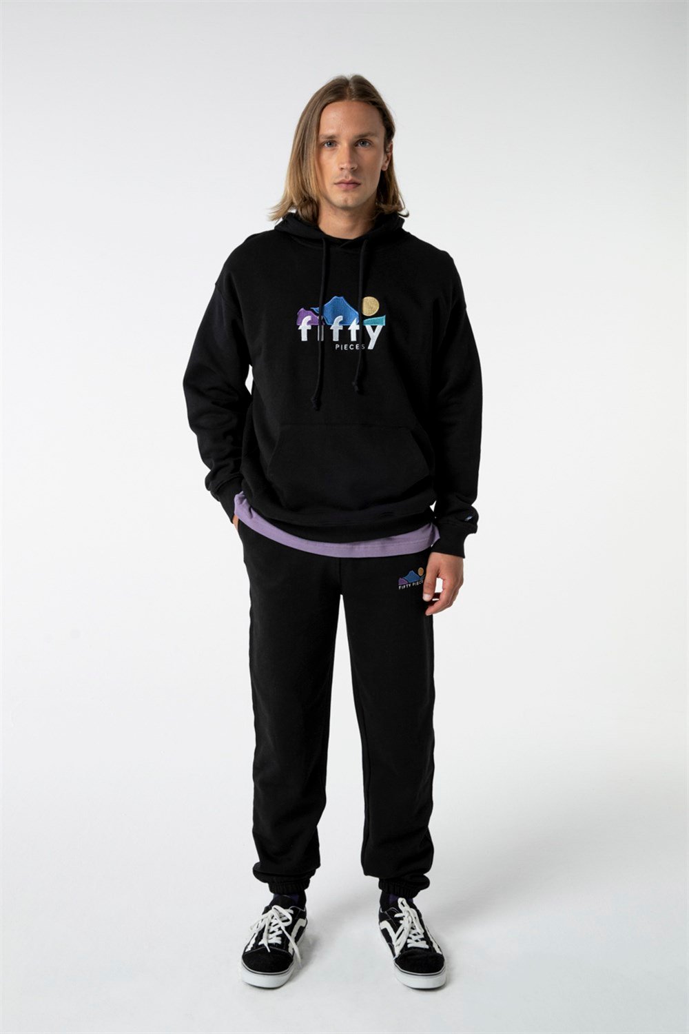 Erkek Düşük Omuzlu Hoodie