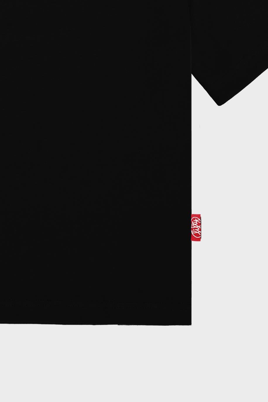 Erkek Siyah Düşük Omuzlu Sırt Baskılı T-Shirt