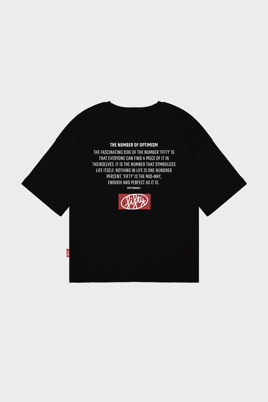 Erkek Siyah Düşük Omuzlu Sırt Baskılı T-Shirt