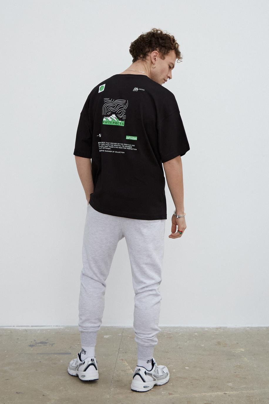 Men's Back Printed Dropped Shoulder T-Shirt