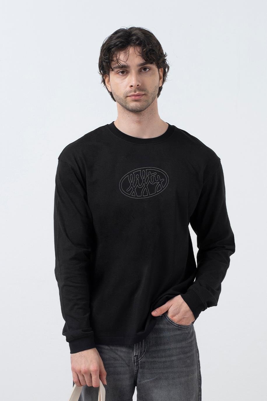 Erkek Siyah Uzun Kollu T-Shirt