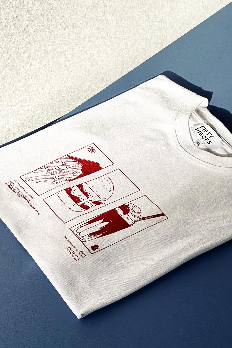 Fifty Pieces X House Of B Beyaz Düşük Omuzlu T-Shirt