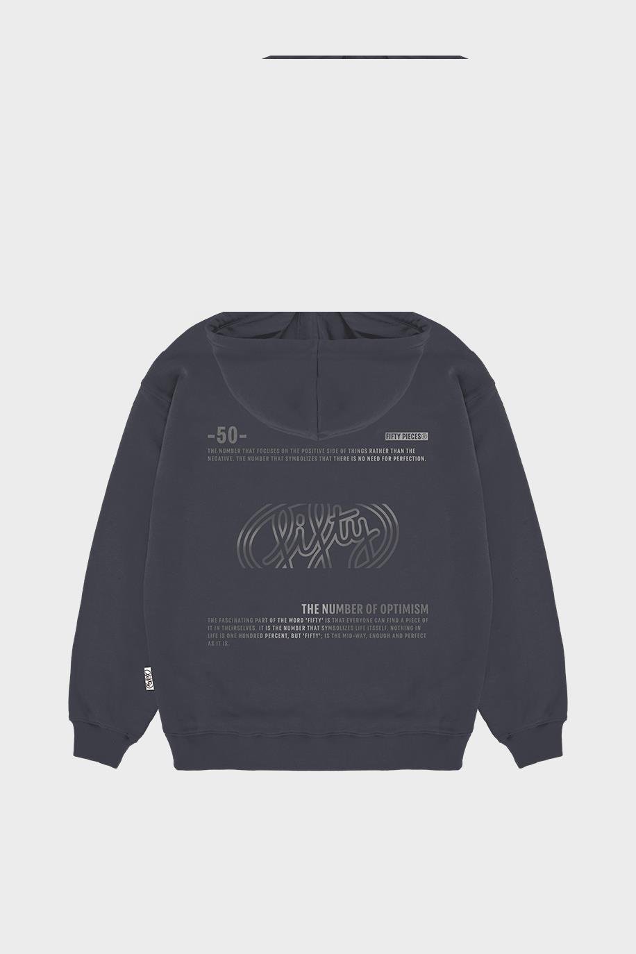 Kadın Antrasit Oversize Sırt Baskılı Hoodie