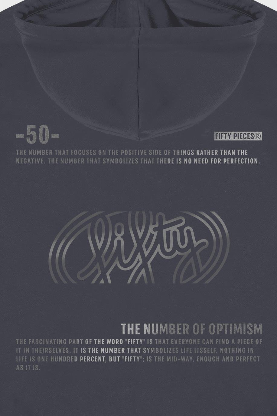 Kadın Antrasit Oversize Sırt Baskılı Hoodie