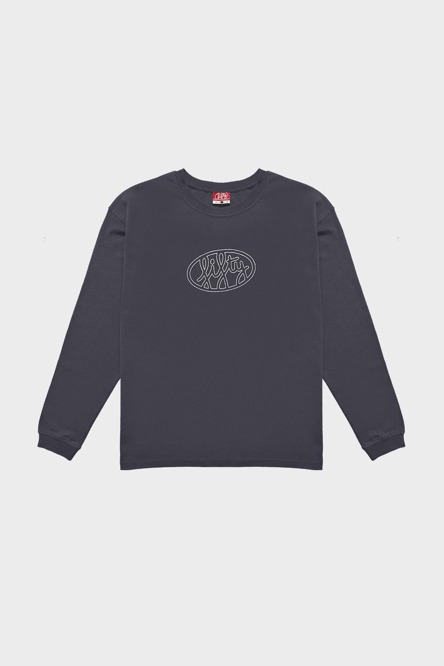 Kadın Antrasit Uzun Kollu Oversize T-Shirt