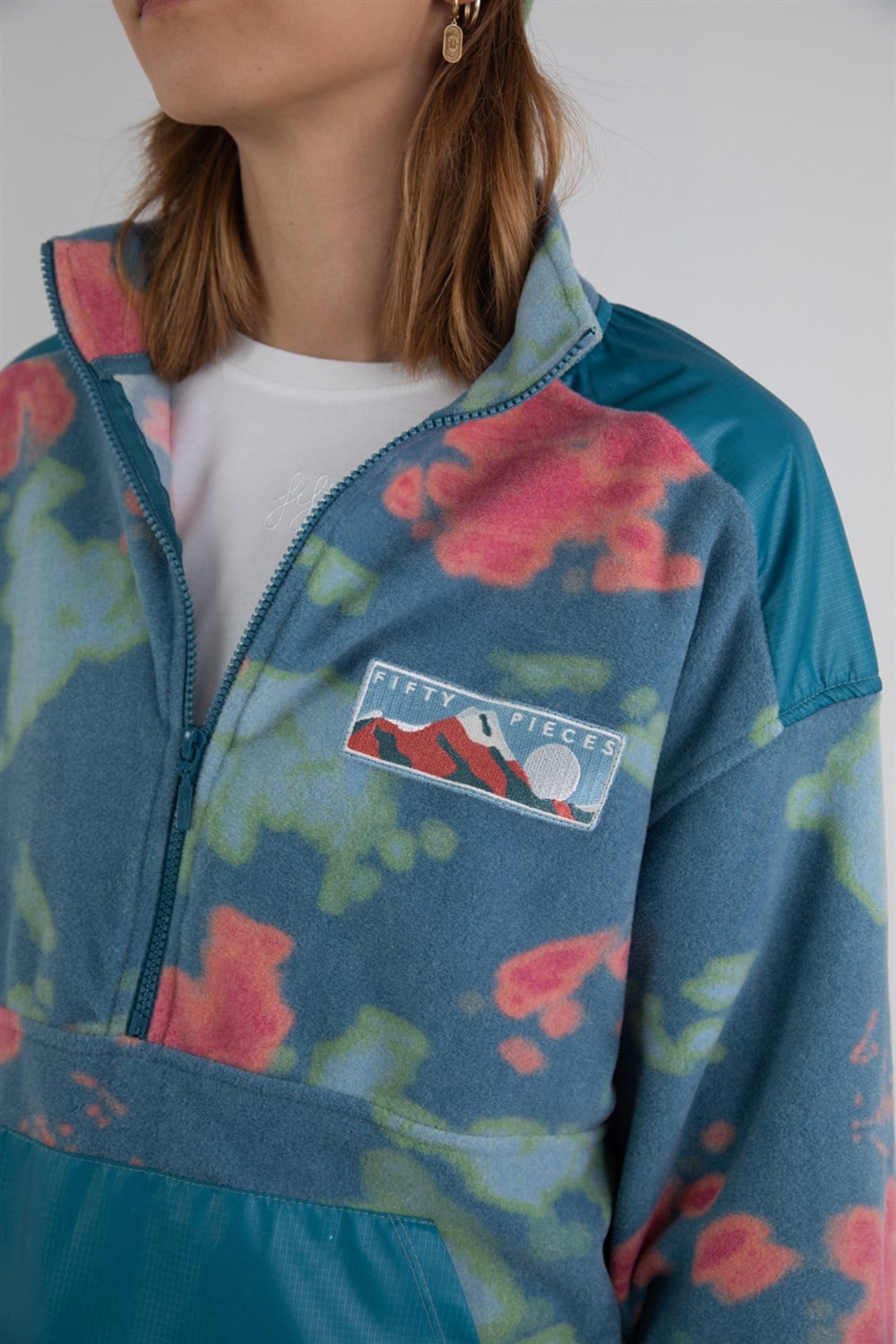 Kadın Fermuarlı Kanguru Cepli Polar Sweatshirt