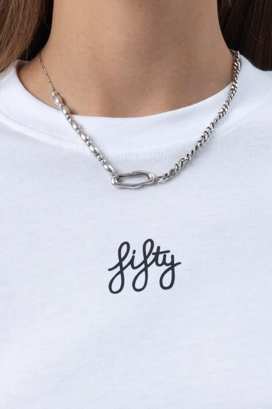 Kadın Beyaz Düşük Omuzlu Basic T-shirt