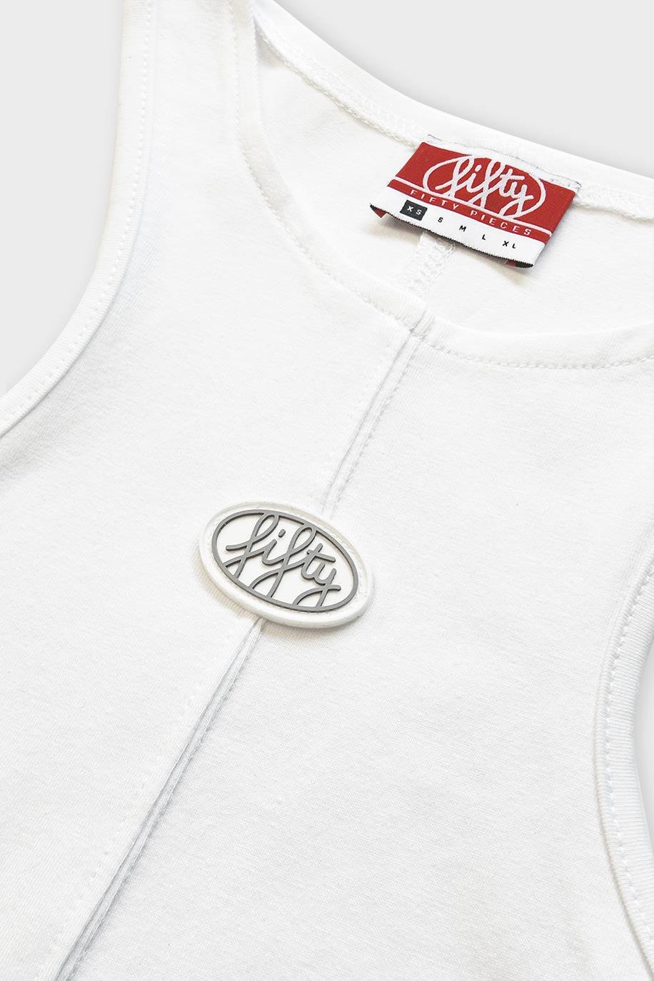 Kadın Beyaz Halter Yaka Atlet