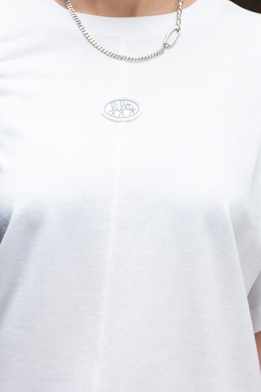 Kadın Beyaz Loose Fit Sırt Baskılı T-Shirt