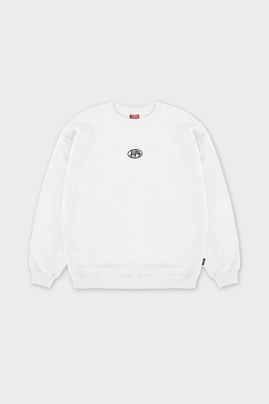 Kadın Beyaz Oversize Sırt Baskılı Sweatshirt