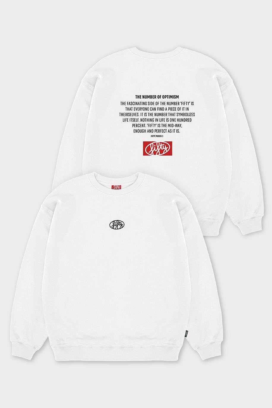 Kadın Beyaz Oversize Sırt Baskılı Sweatshirt