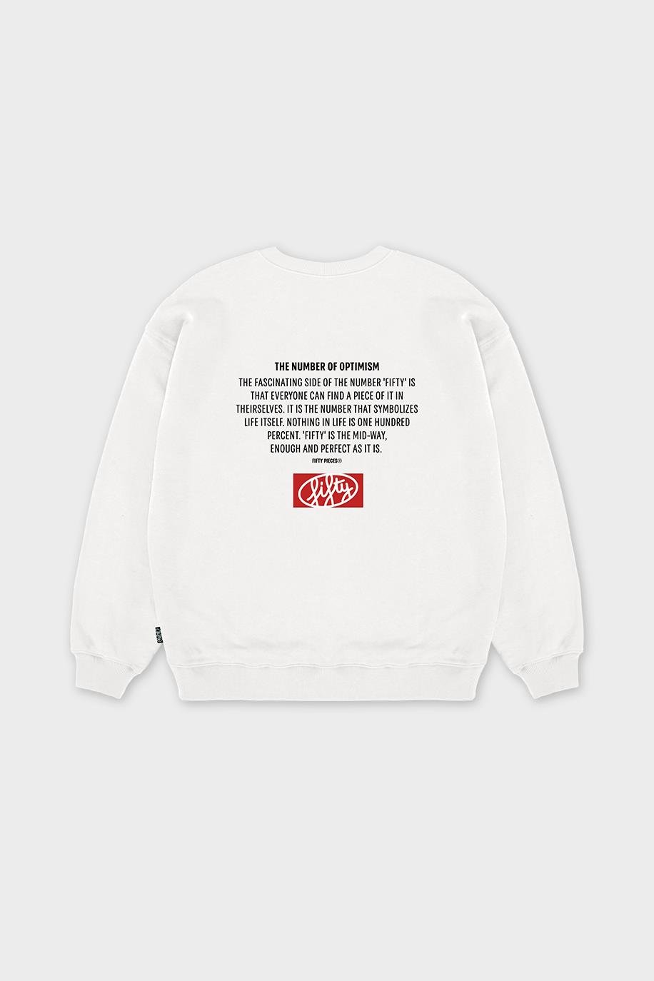 Kadın Beyaz Oversize Sırt Baskılı Sweatshirt
