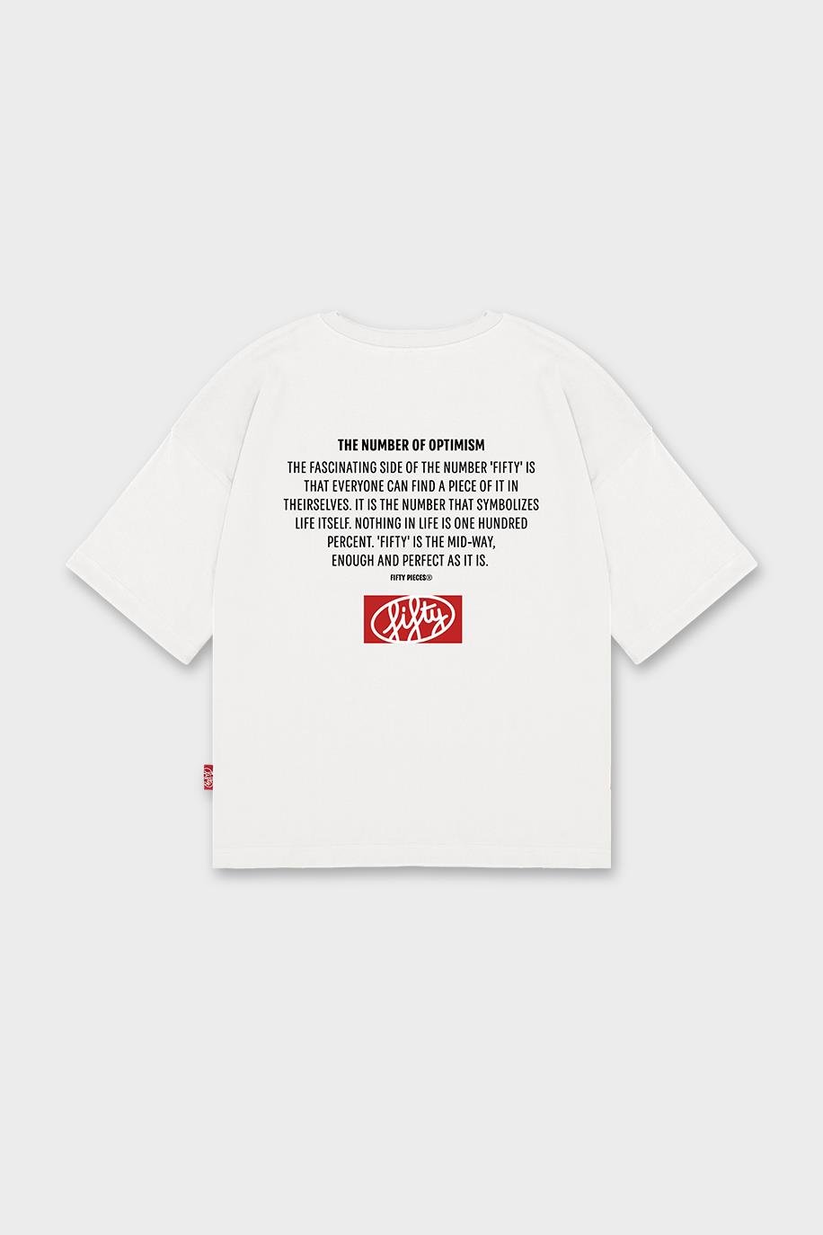 Kadın Beyaz Oversize Sırt Baskılı T-Shirt