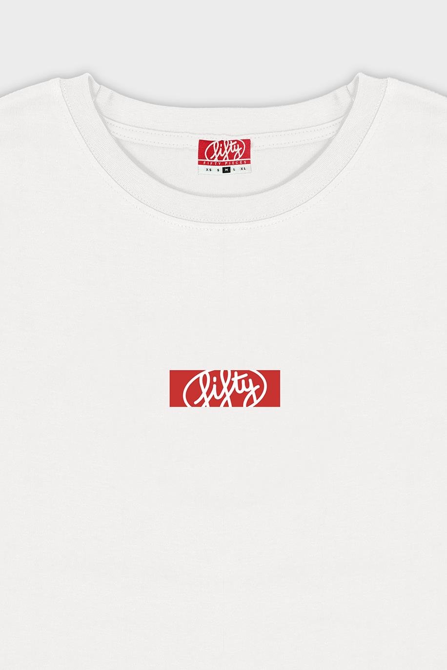 Kadın Beyaz Oversize Sırt Baskılı T-Shirt