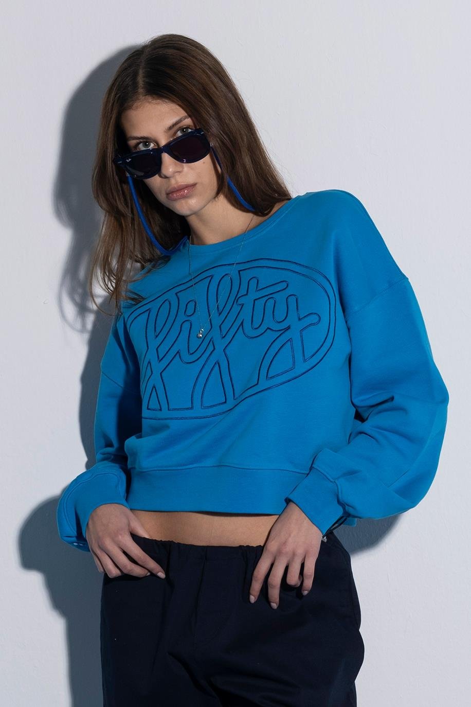 Kadın Canlı Mavi Core Mid-Length Sweatshirt