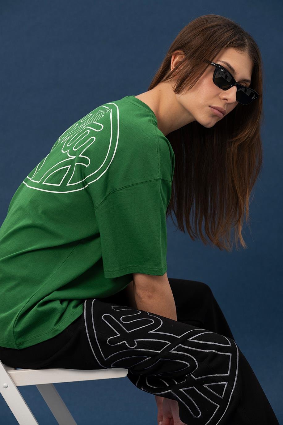 Kadın Canlı Yeşil Core Oversize T-Shirt