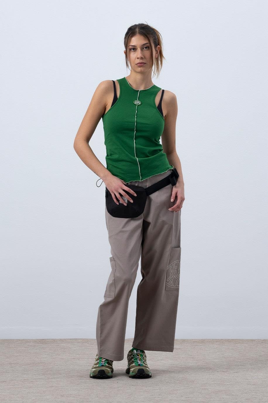 KADIN CORE KONTRAST DİKİŞLİ HALTER YAKA ATLET