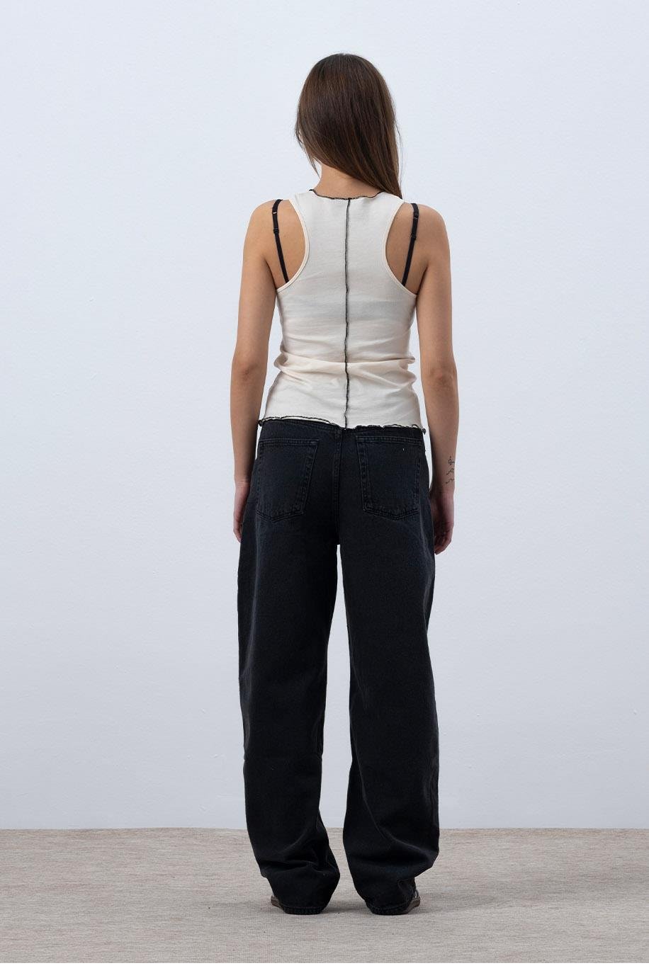 KADIN CORE KONTRAST DİKİŞLİ HALTER YAKA ATLET