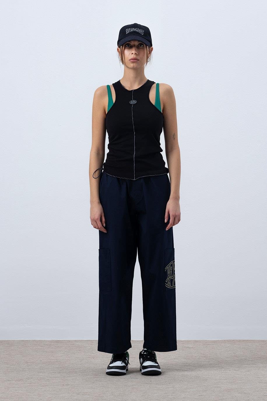 KADIN CORE KONTRAST DİKİŞLİ HALTER YAKA ATLET