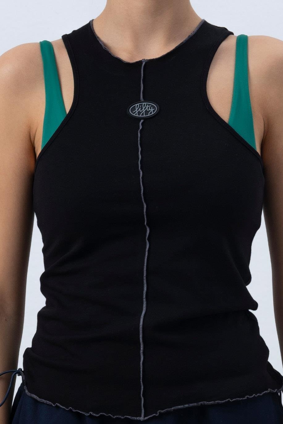 KADIN CORE KONTRAST DİKİŞLİ HALTER YAKA ATLET