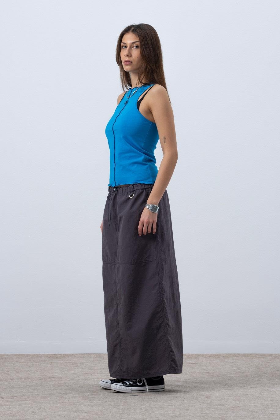 KADIN CORE KONTRAST DİKİŞLİ HALTER YAKA ATLET