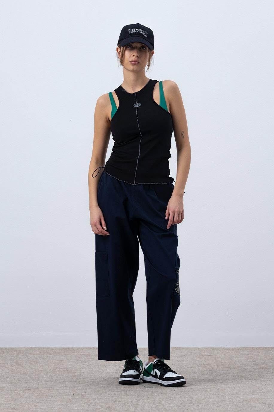 KADIN CORE KONTRAST DİKİŞLİ HALTER YAKA ATLET