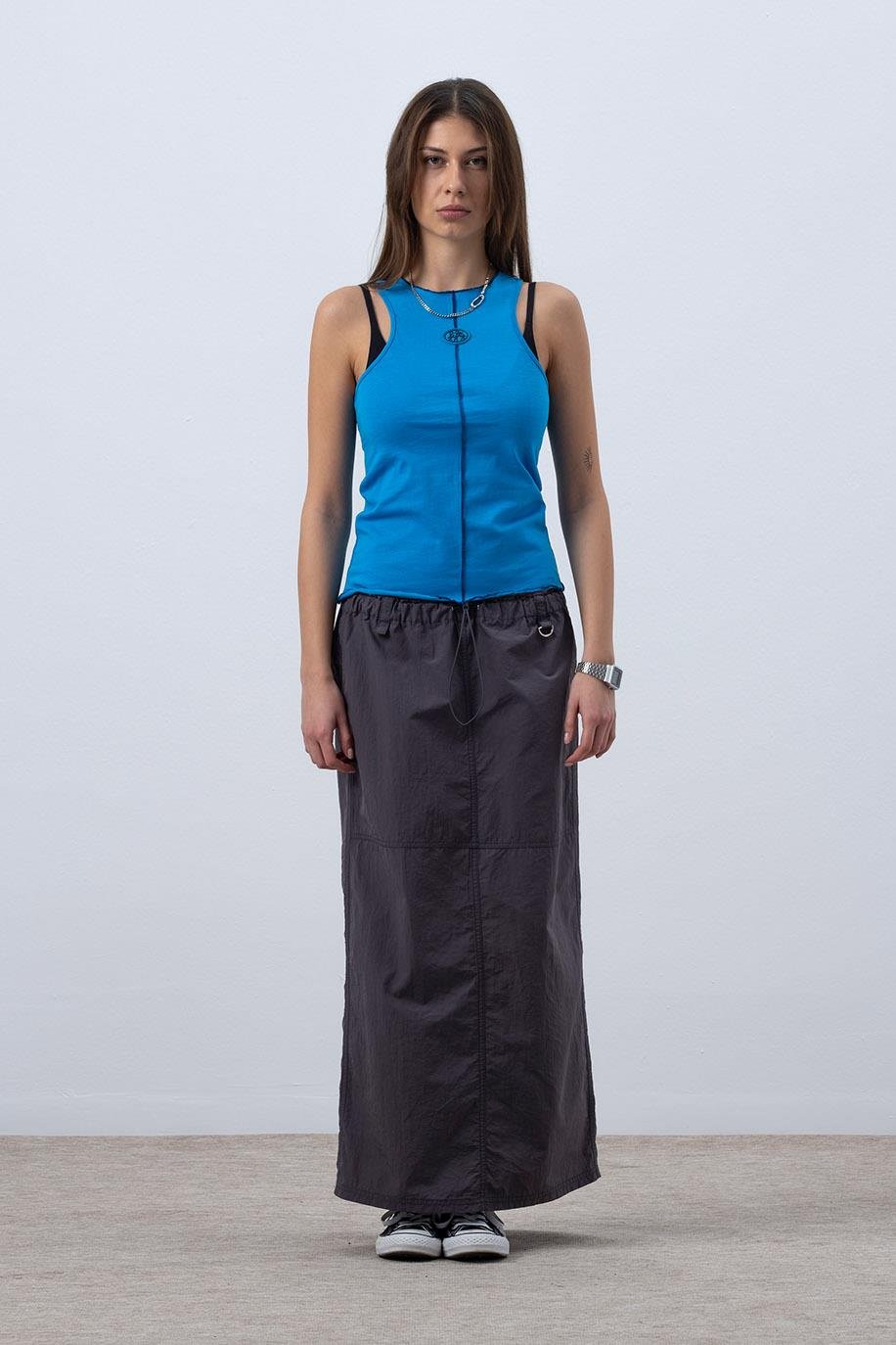 KADIN CORE KONTRAST DİKİŞLİ HALTER YAKA ATLET