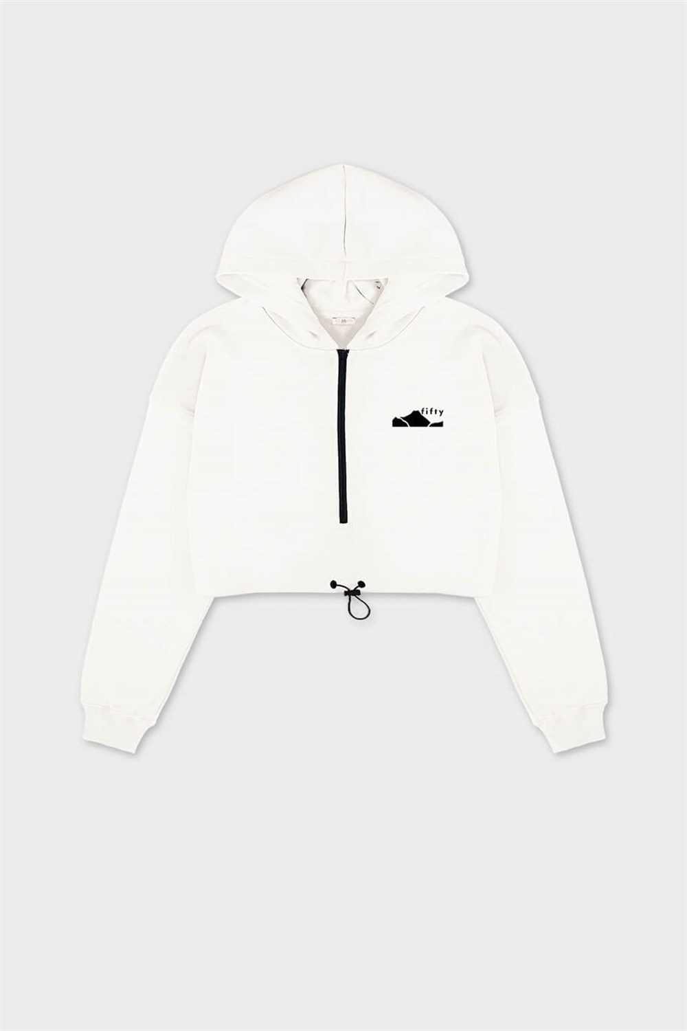 KADIN FERMUARLI CROP HOODIE
