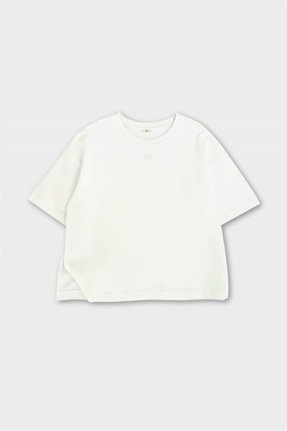 Kadın Ekru Oversize Yarım Kollu Sweatshirt
