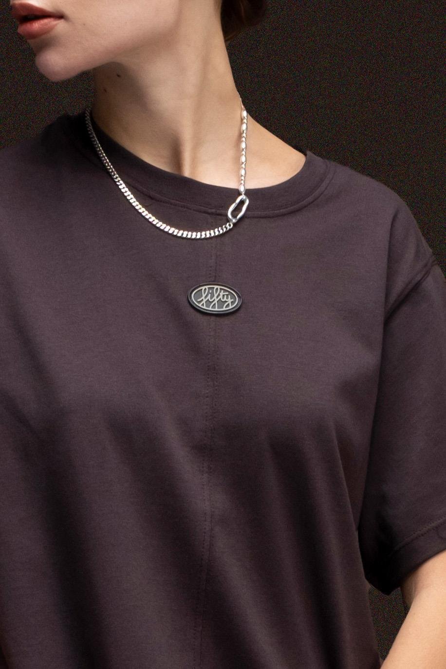 Kadın Kahverengi Loose Fit Sırt Baskılı T-Shirt