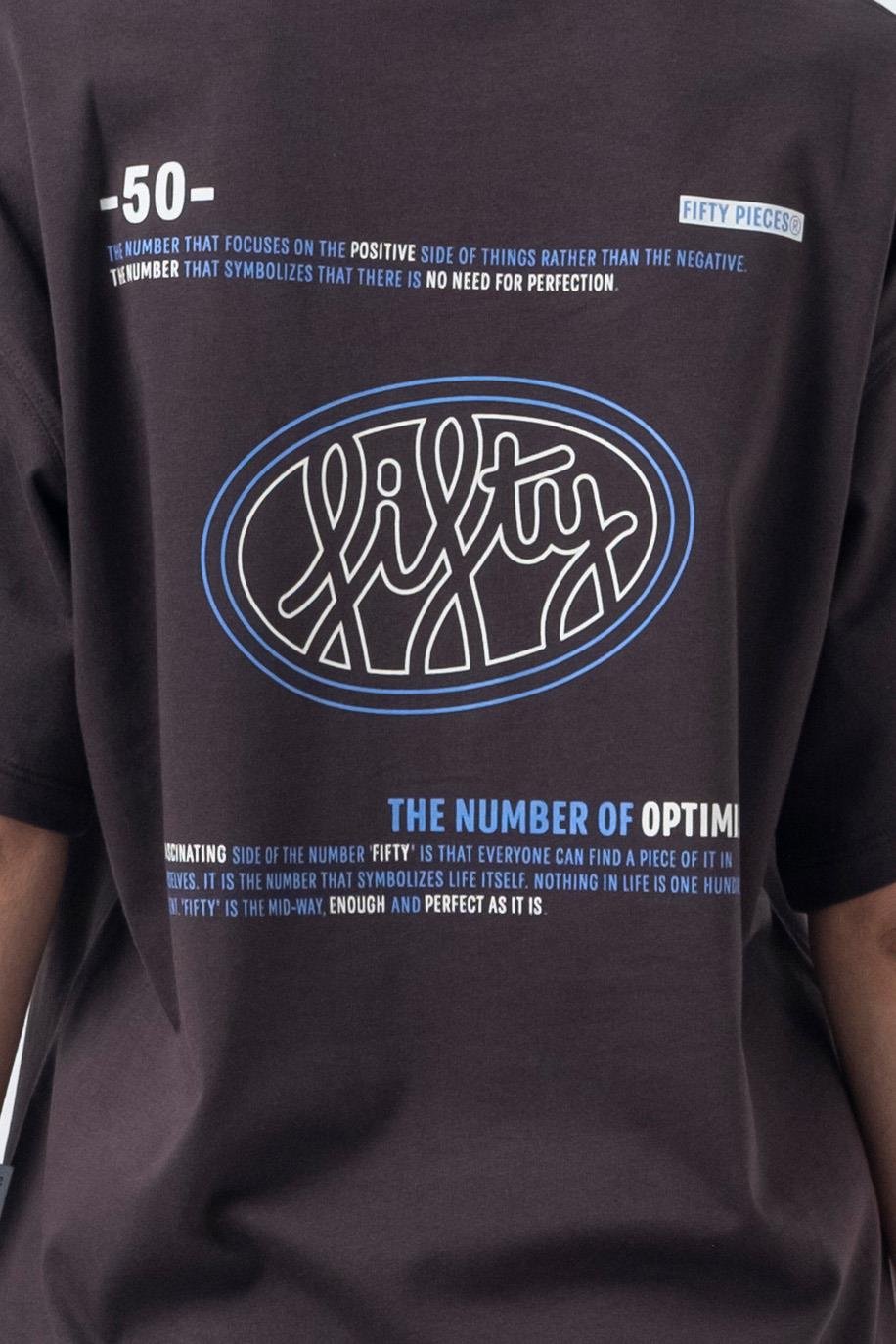 Kadın Kahverengi Oversize Sırt Baskılı T-Shirt