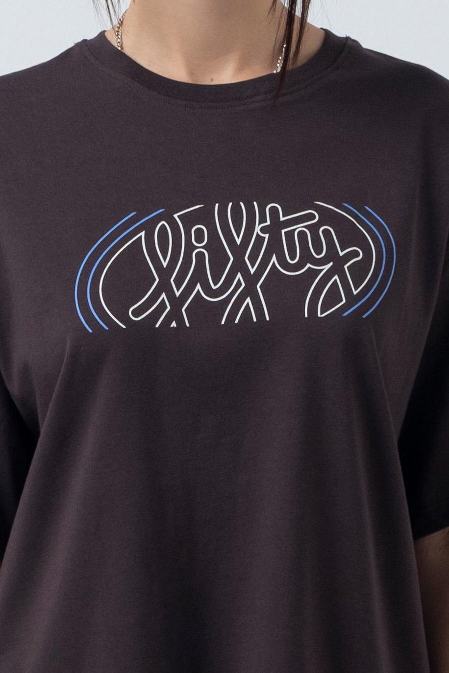 Kadın Kahverengi Oversize Sırt Baskılı T-Shirt