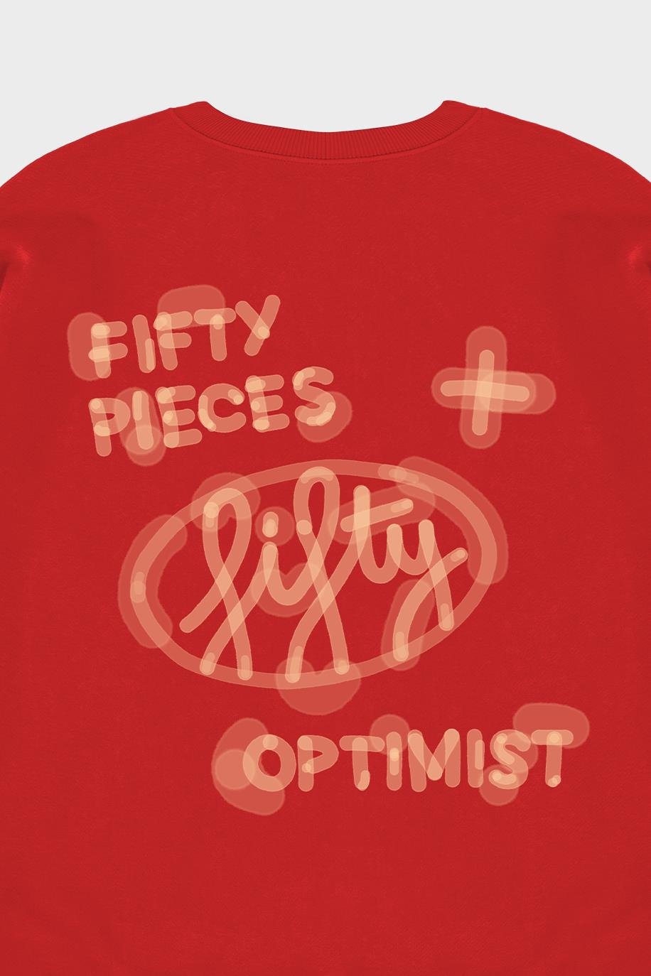 Kadın Kırmızı Oversize Sırt Baskılı Sweatshirt