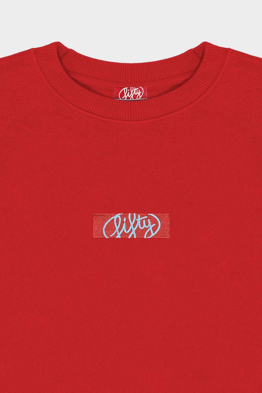 Kadın Kırmızı Oversize Sırt Baskılı Sweatshirt