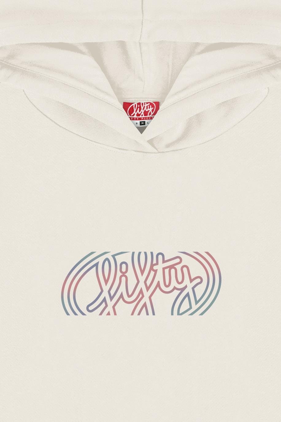 Kadın Kum Oversize Sırt Baskılı Hoodie