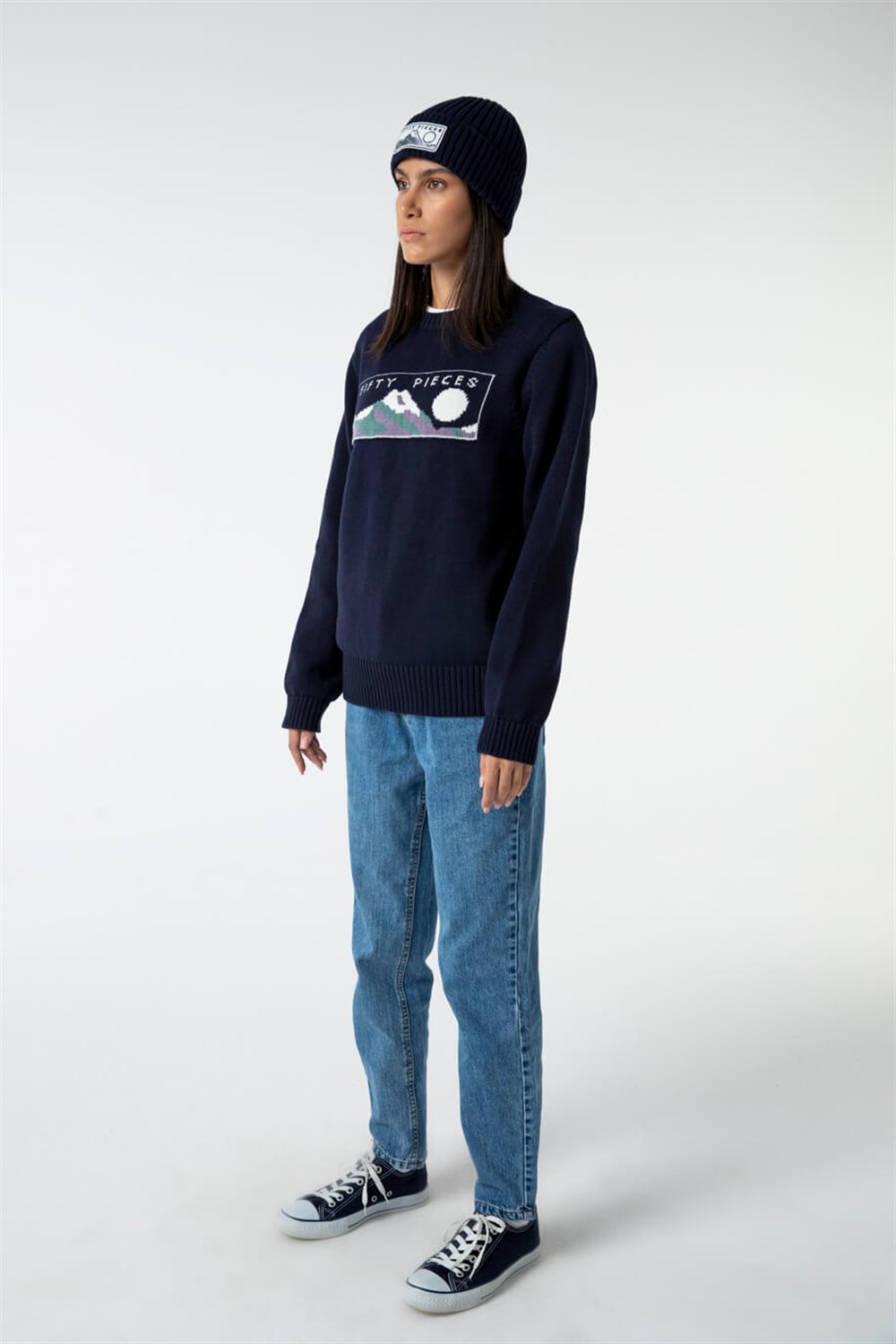 Düşük Omuzlu Triko Kazak