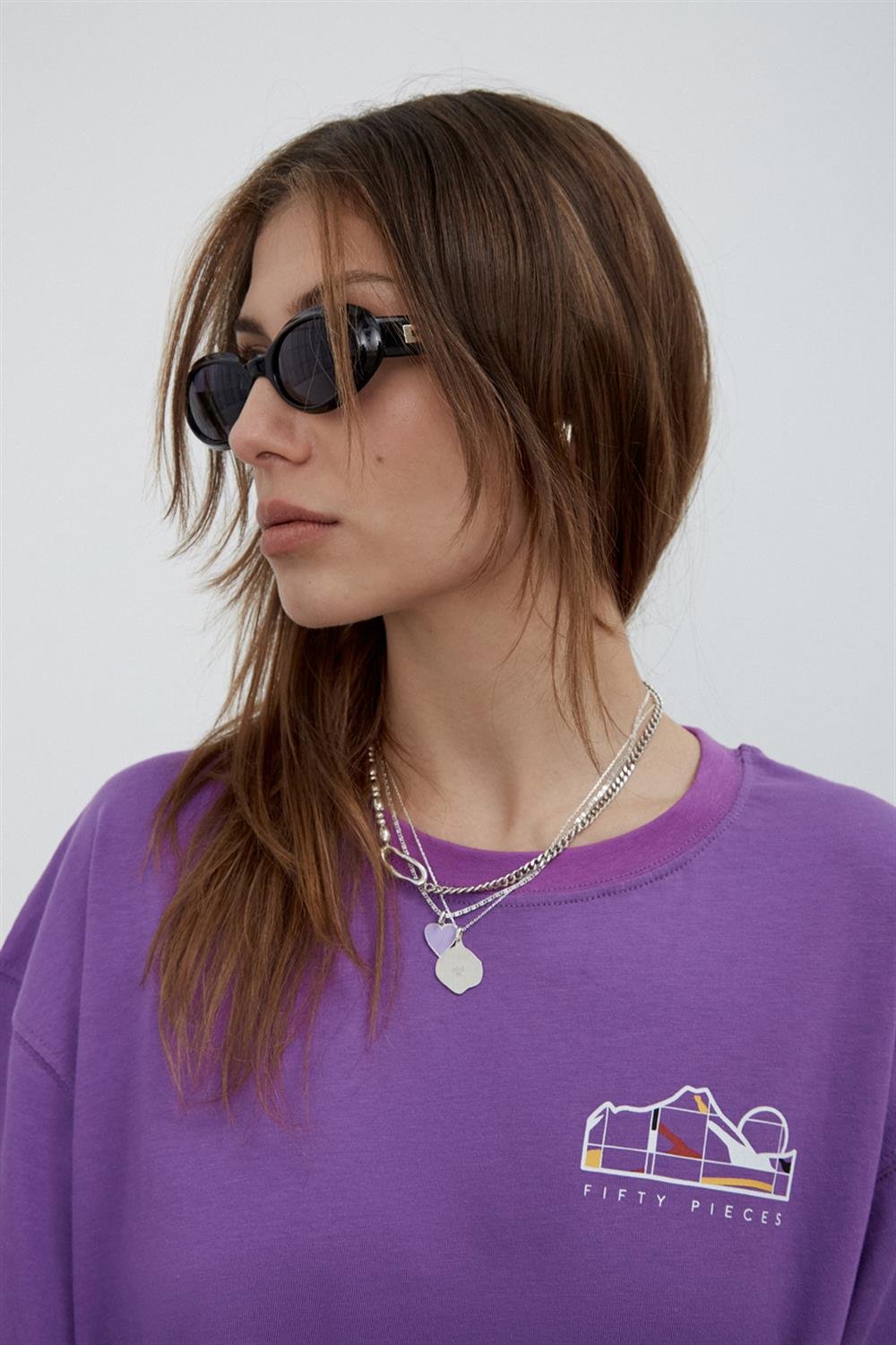 KADIN SIRT BASKILI OVERSIZE T-SHIRT