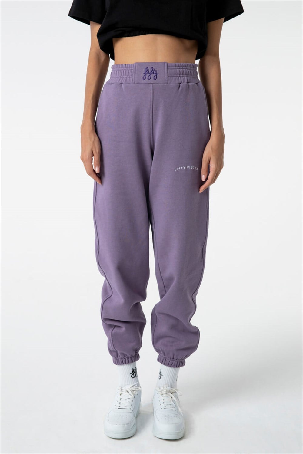 Kadın Mürdüm Loose Fit Jogger