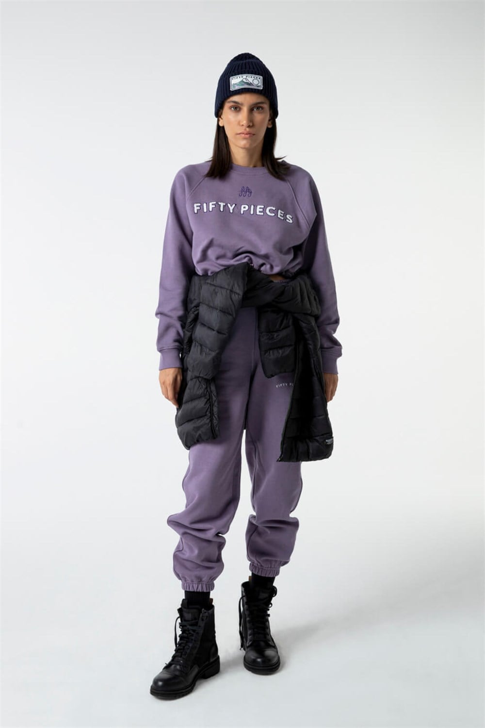 Kadın Mürdüm Loose Fit Jogger