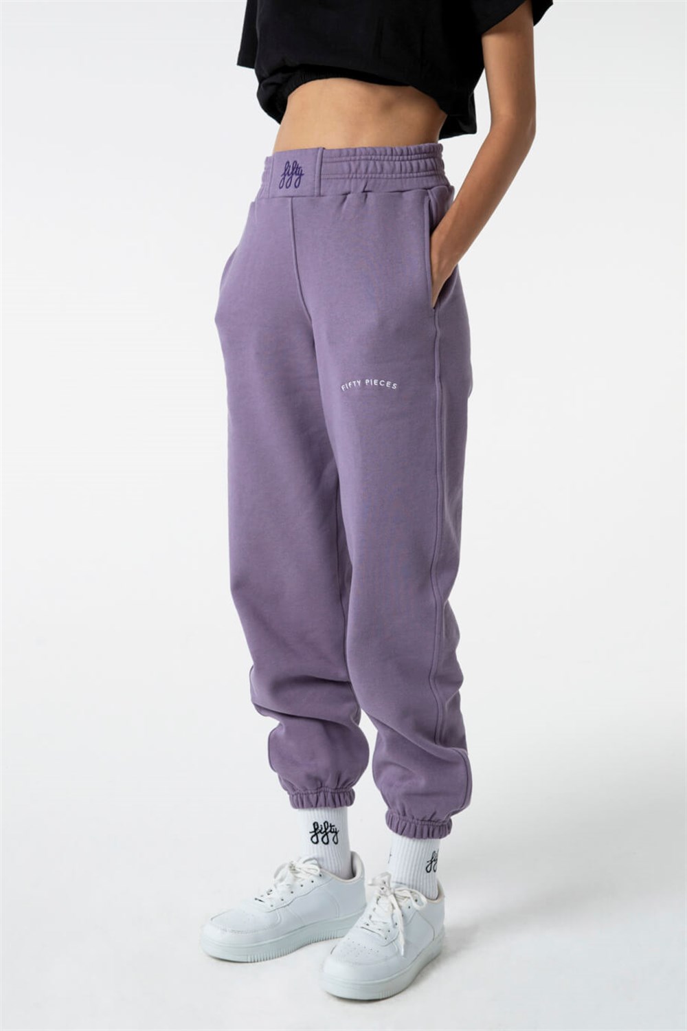 Kadın Mürdüm Loose Fit Jogger