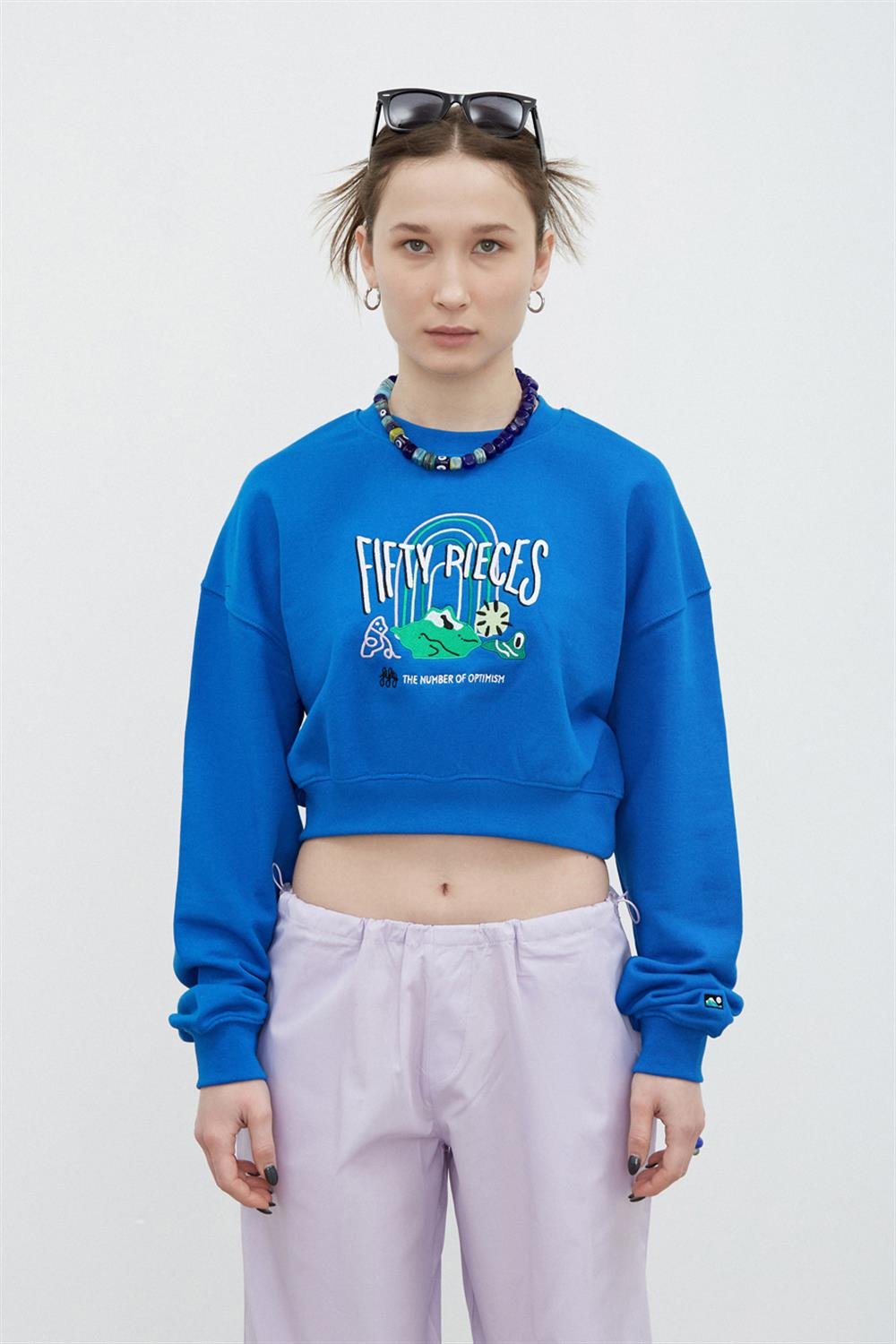 KADIN OVERSIZE CROP SWEATSHIRT