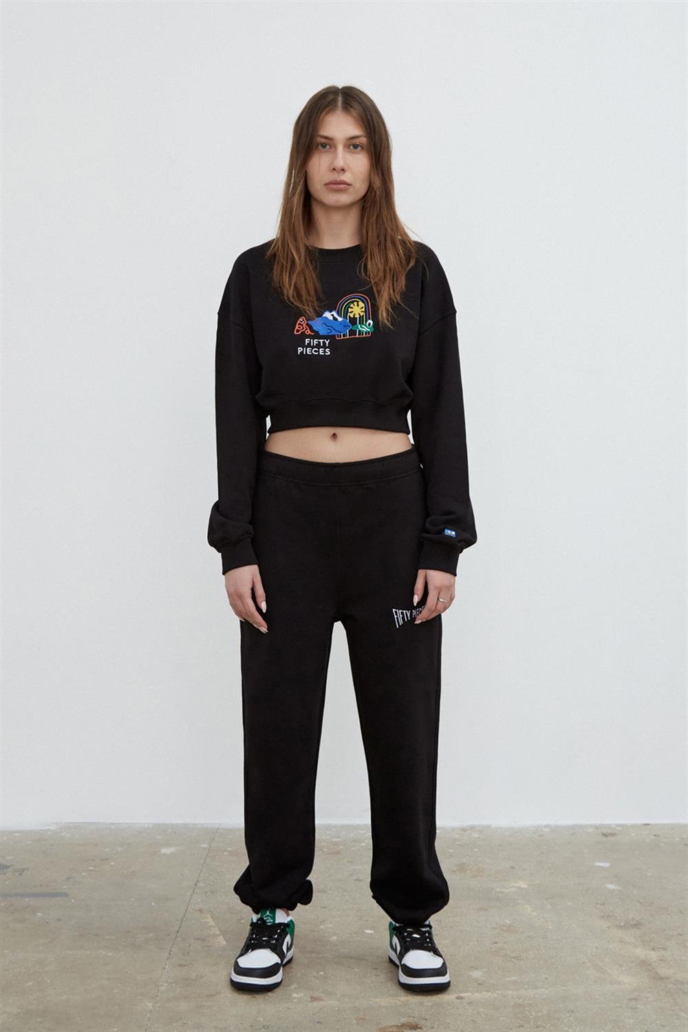 KADIN OVERSIZE CROP SWEATSHIRT