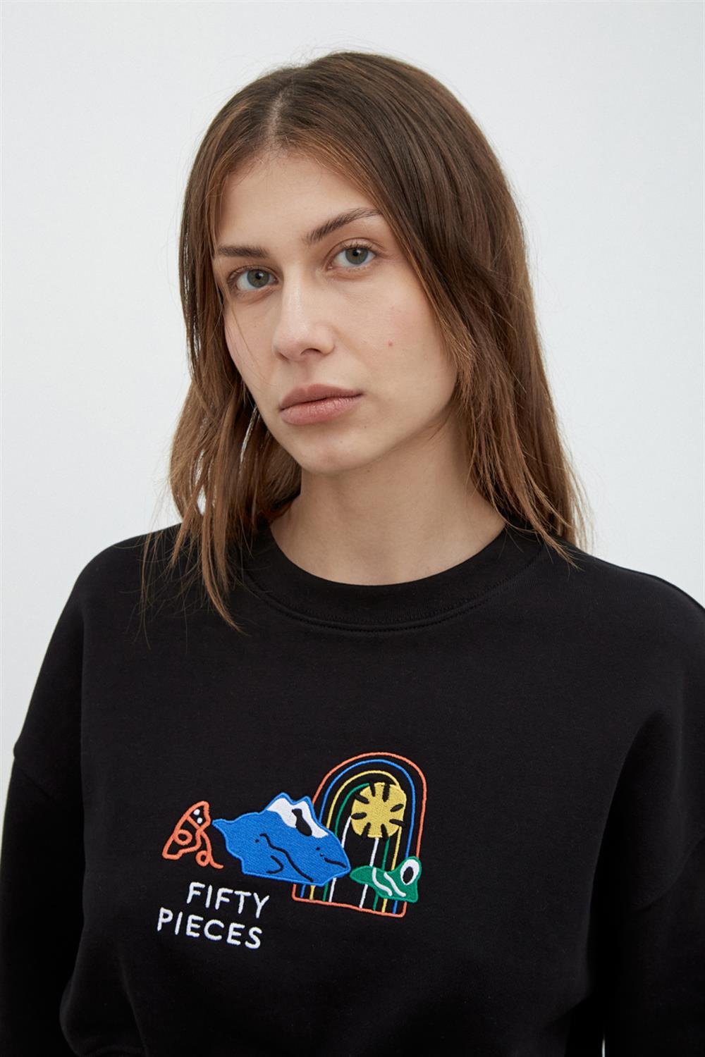 KADIN OVERSIZE CROP SWEATSHIRT