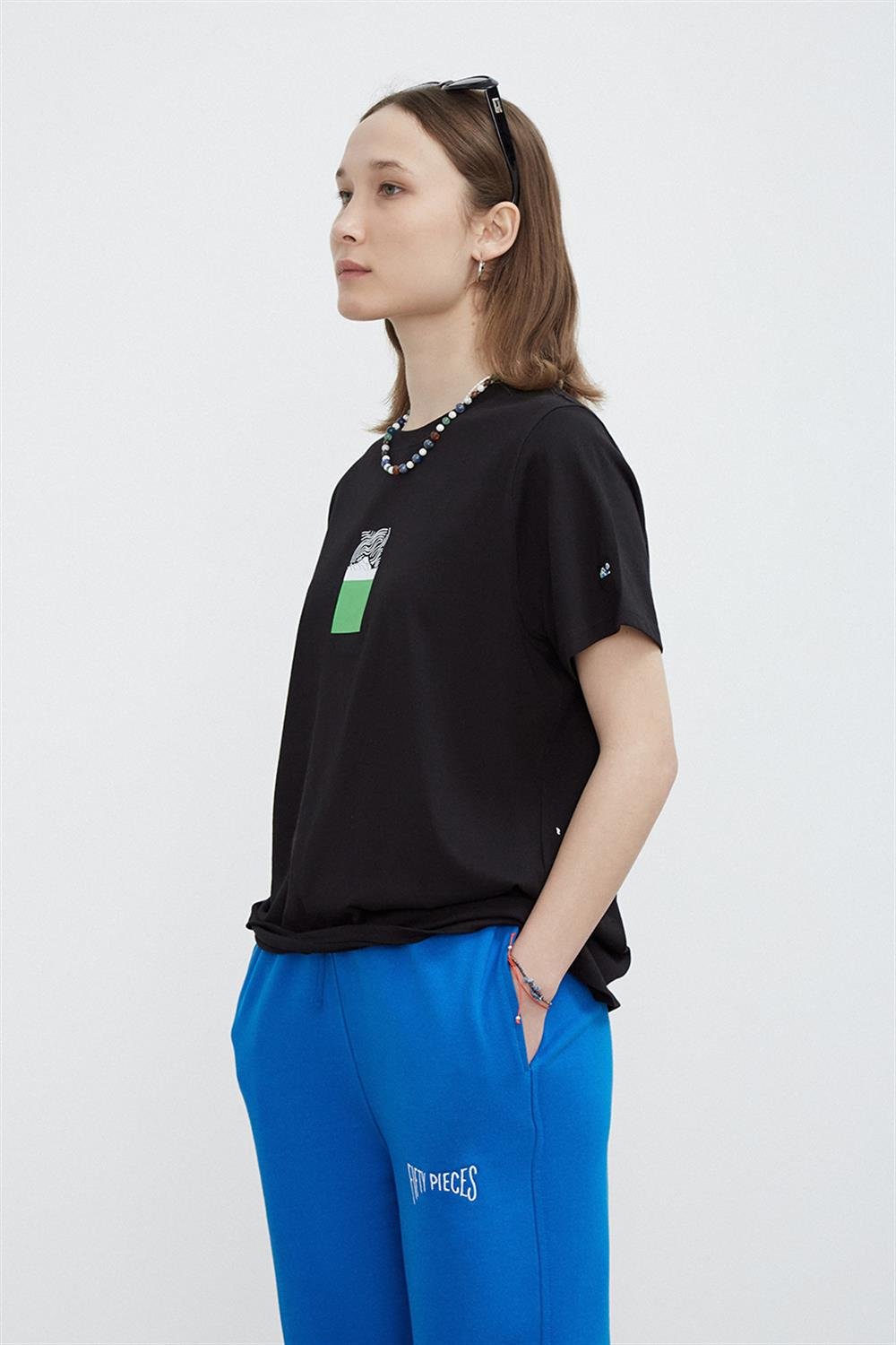 KADIN SIRT BASKILI LOOSE FIT T-SHIRT