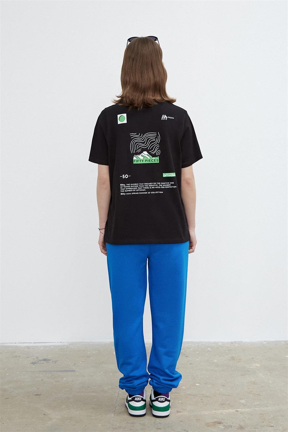 KADIN SIRT BASKILI LOOSE FIT T-SHIRT