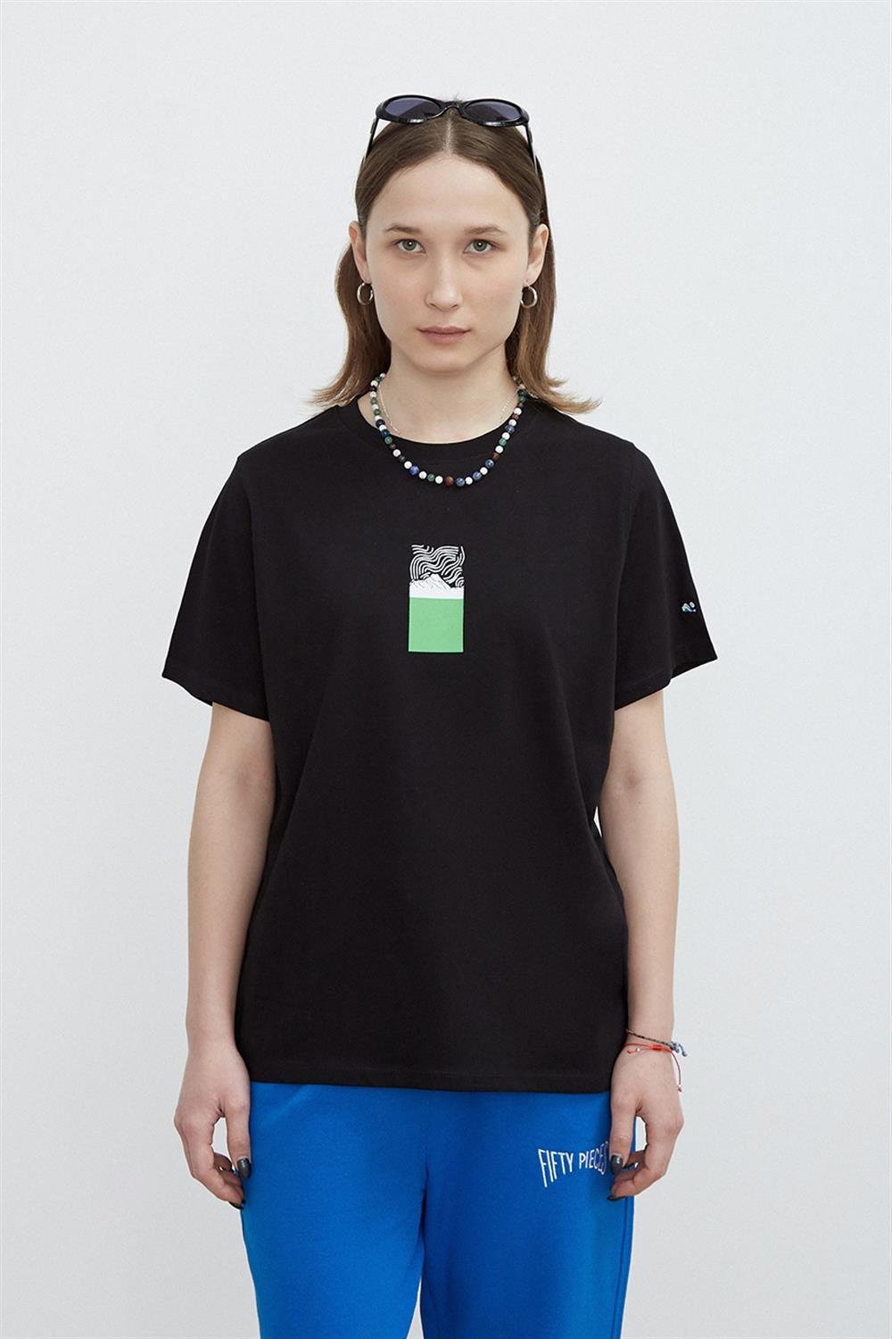 KADIN SIRT BASKILI LOOSE FIT T-SHIRT