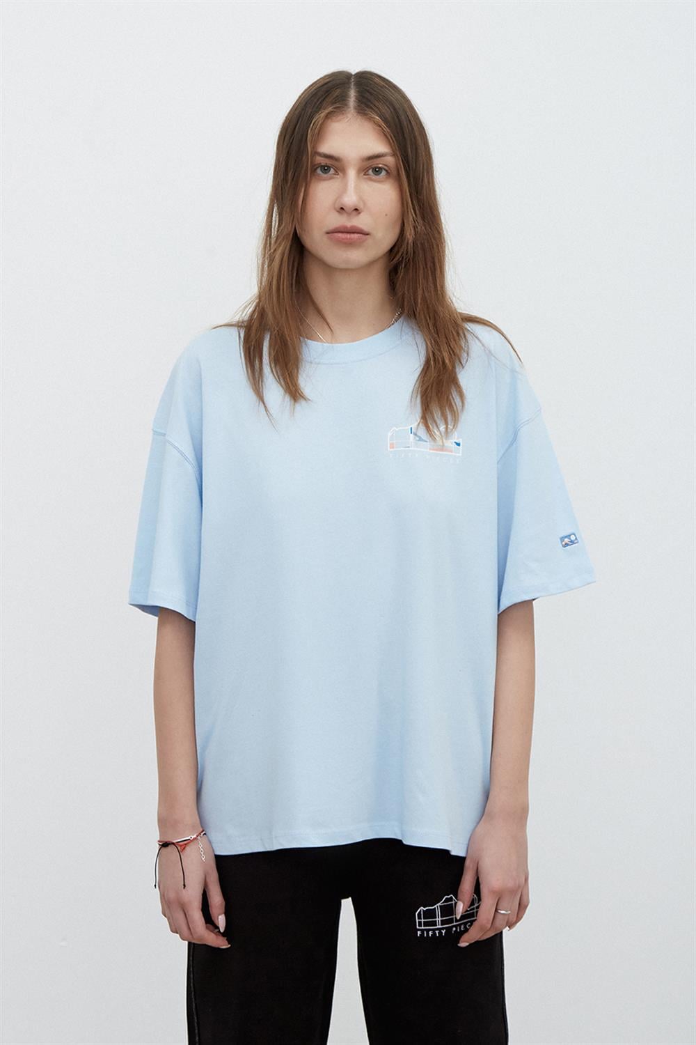 KADIN SIRT BASKILI OVERSIZE T-SHIRT