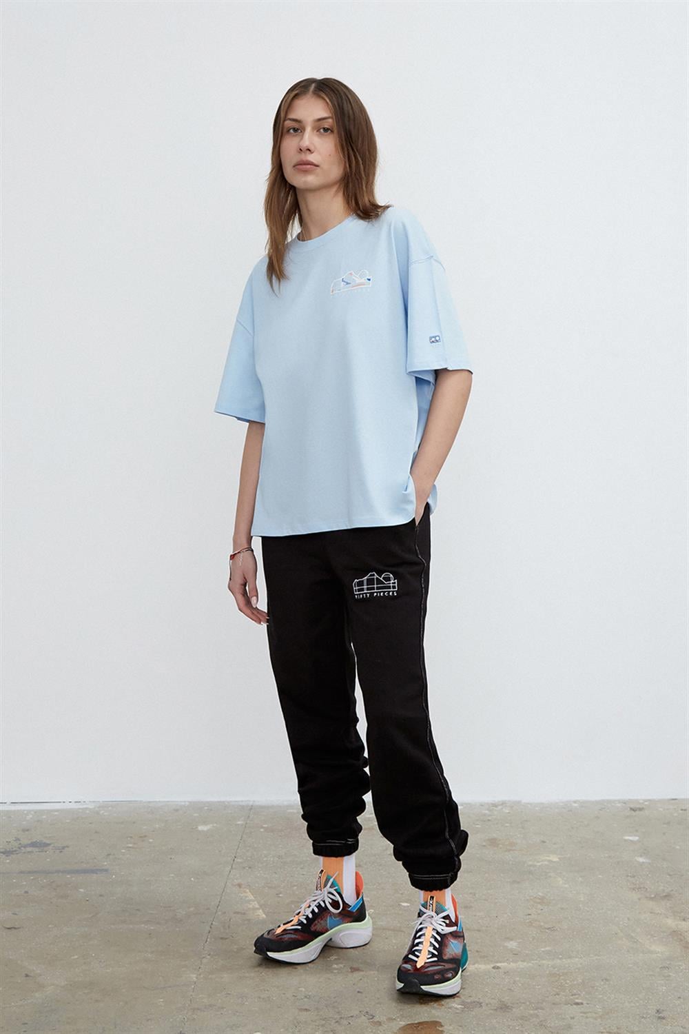 KADIN SIRT BASKILI OVERSIZE T-SHIRT
